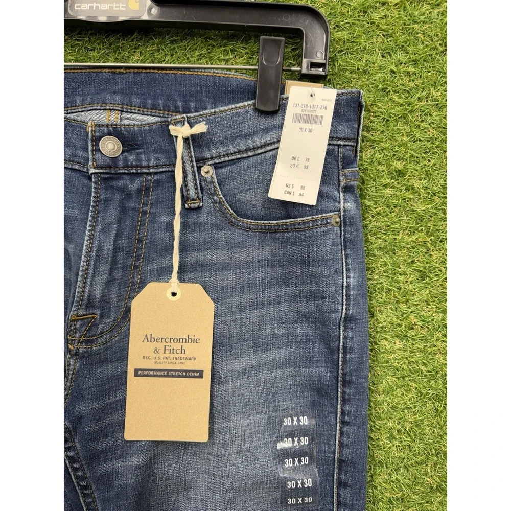 Abercrombie & Fitch Jeans Mens 30x30 Felix Super Slim Medium Wash Denim NWT